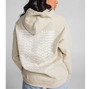 Trying Not To Fall Apart Hoodie from Lit Boutique in Beige Size 2XL